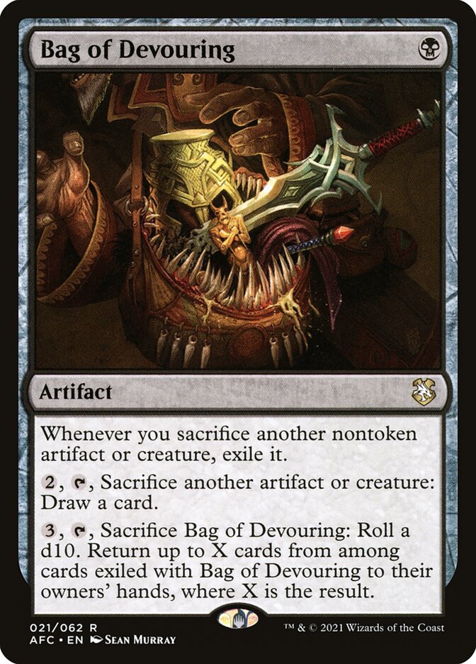 Bag of Devouring – Rare Magic: The Gathering card from Forgotten Realms Commander (#21)
