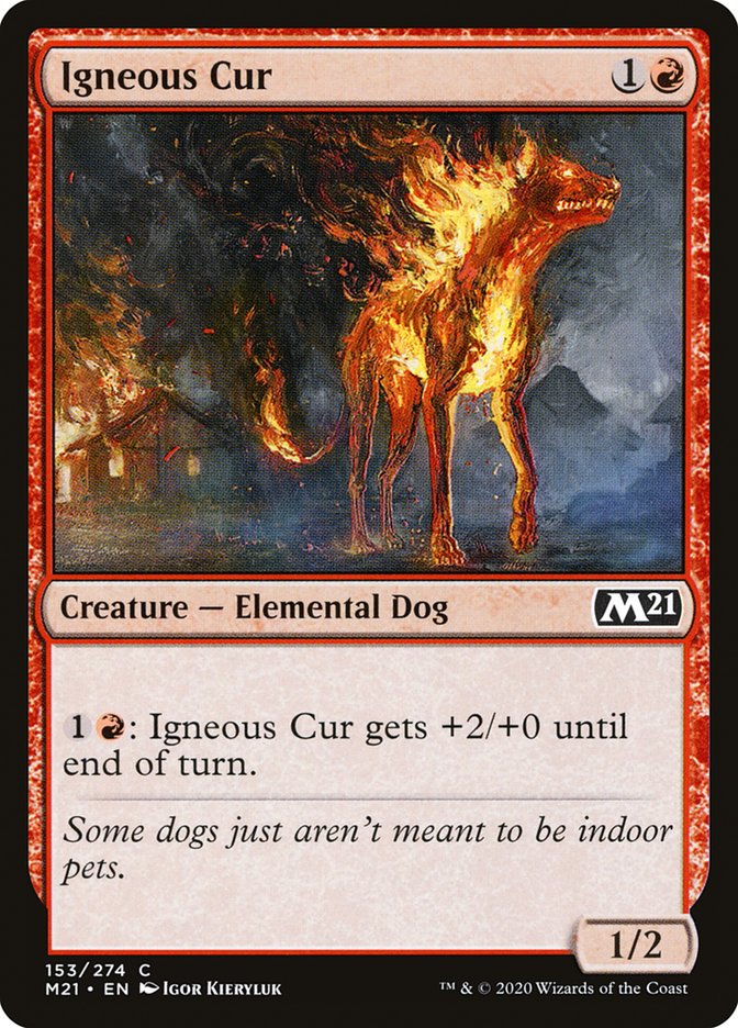 Igneous Cur – Common Magic: The Gathering card from Core Set 2021 (#153)