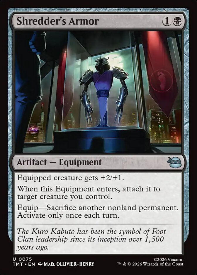 Shredder's Armor – Uncommon Magic: The Gathering card from Teenage Mutant Ninja Turtles (#75)