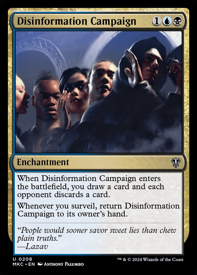 Disinformation Campaign – Uncommon Magic: The Gathering card from Murders at Karlov Manor Commander (#208)