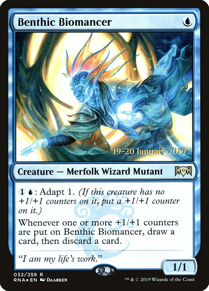 Benthic Biomancer – Rare Magic: The Gathering card from Ravnica Allegiance Promos (#32s)
