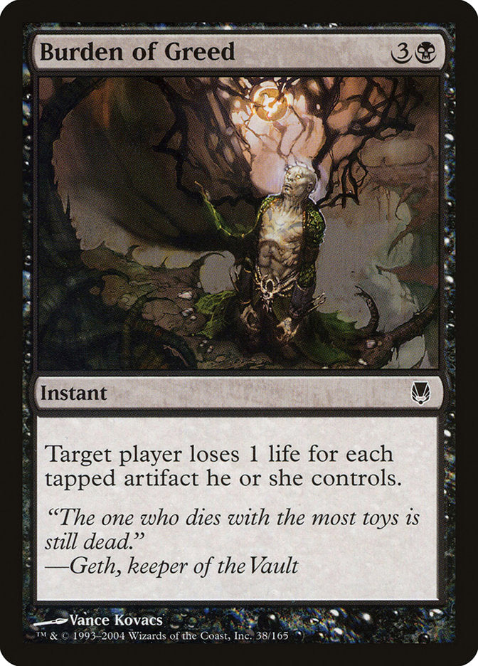 Burden of Greed – Common Magic: The Gathering card from Darksteel (#38)