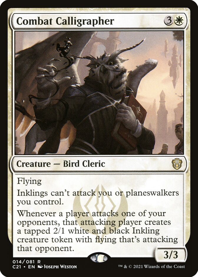 Combat Calligrapher – Rare Magic: The Gathering card from Commander 2021 (#14)