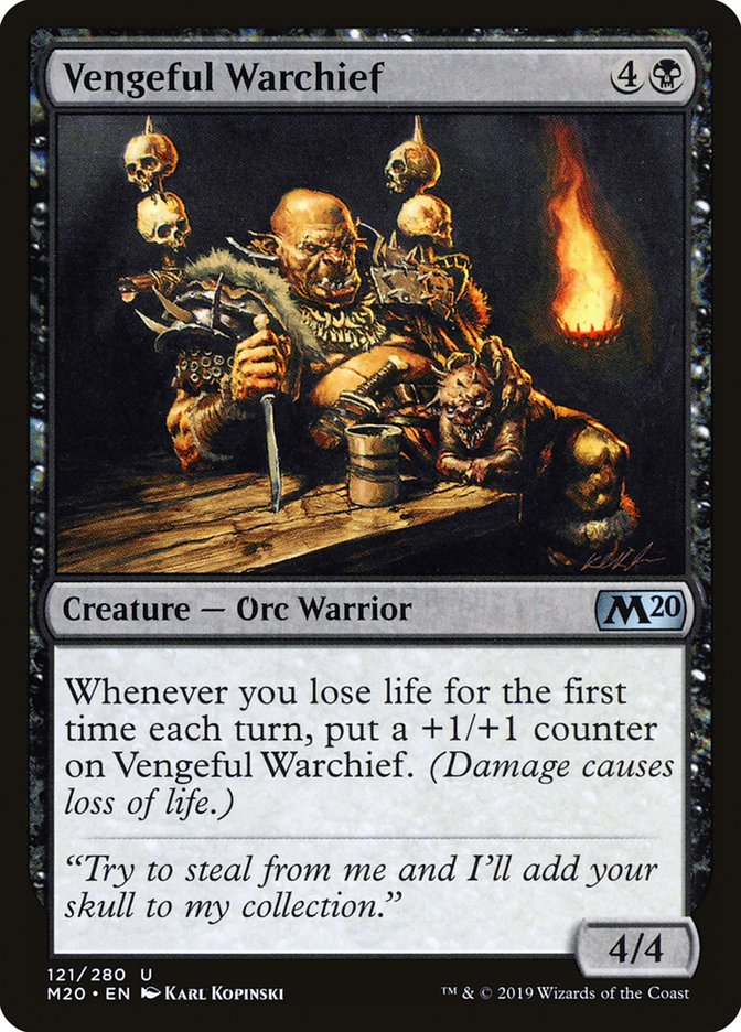 Vengeful Warchief – Uncommon Magic: The Gathering card from Core Set 2020 (#121)