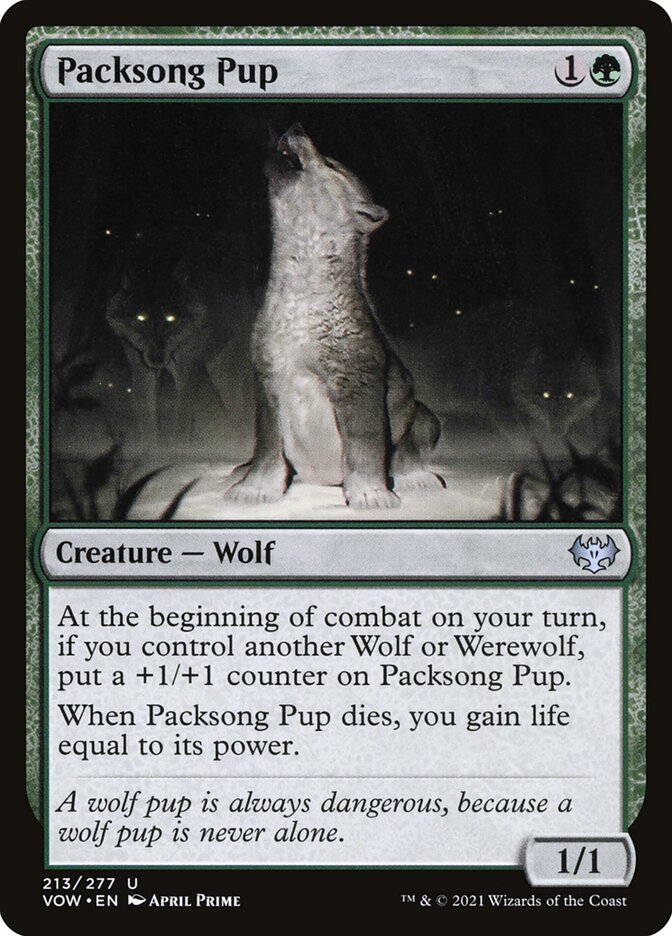 Packsong Pup – Uncommon Magic: The Gathering card from Innistrad: Crimson Vow (#213)