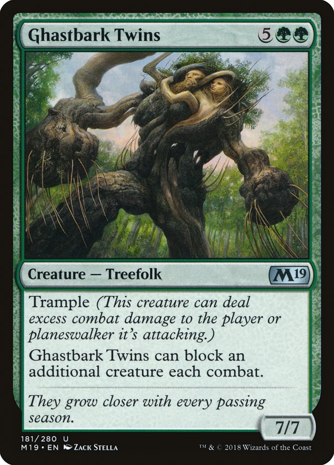 Ghastbark Twins – Uncommon Magic: The Gathering card from Core Set 2019 (#181)