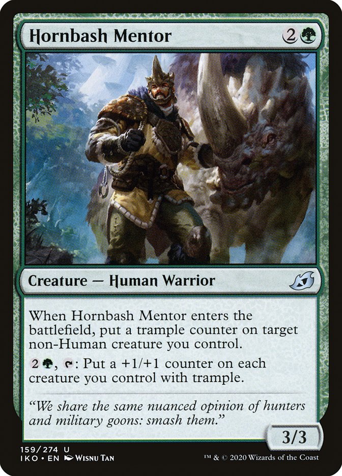 Hornbash Mentor – Uncommon Magic: The Gathering card from Ikoria: Lair of Behemoths (#159)