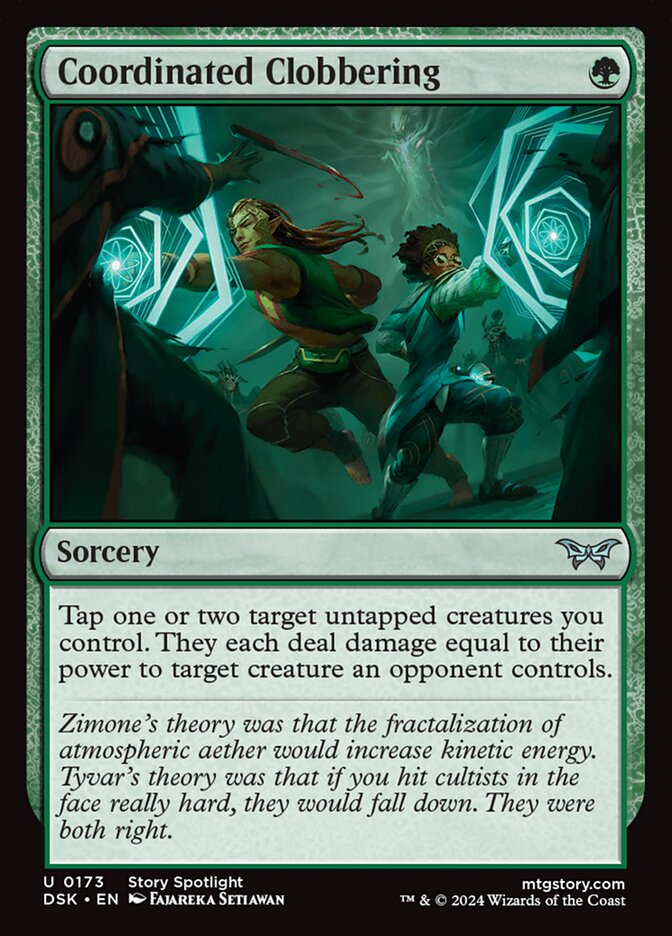 Coordinated Clobbering – Uncommon Magic: The Gathering card from Duskmourn: House of Horror (#173)