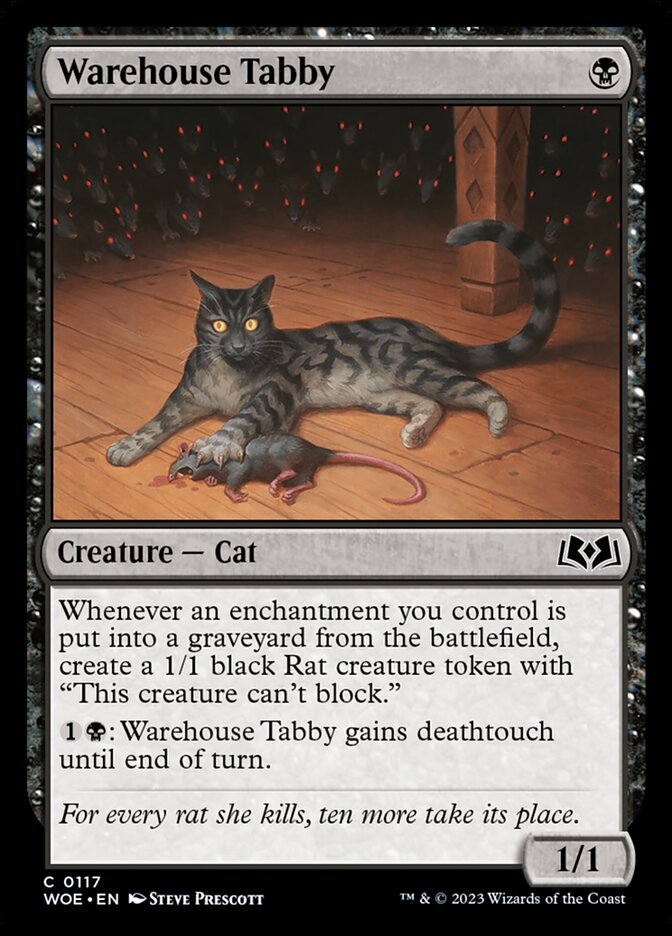 Warehouse Tabby – Common Magic: The Gathering card from Wilds of Eldraine (#117)