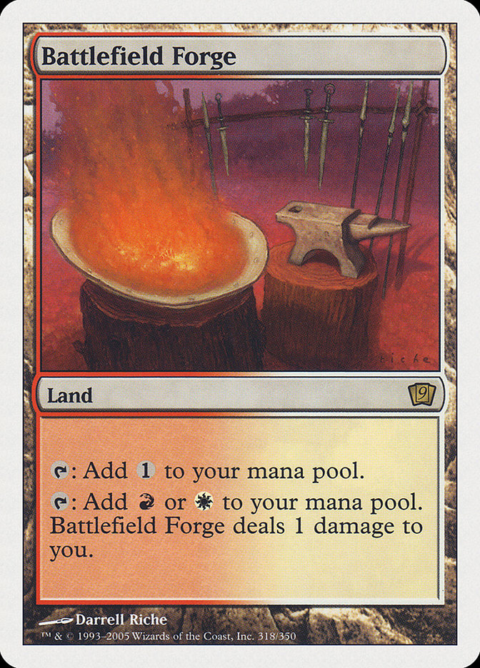 Battlefield Forge – Rare Magic: The Gathering card from Ninth Edition (#318)