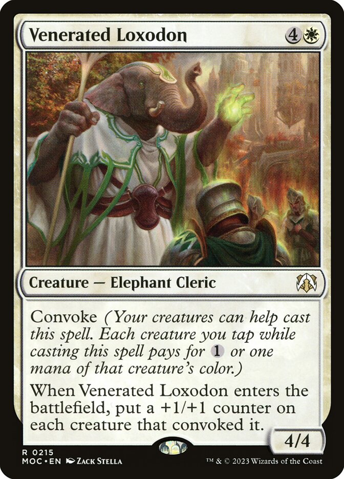 Venerated Loxodon – Rare Magic: The Gathering card from March of the Machine Commander (#215)