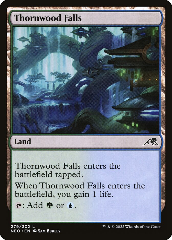 Thornwood Falls – Common Magic: The Gathering card from Kamigawa: Neon Dynasty (#279)