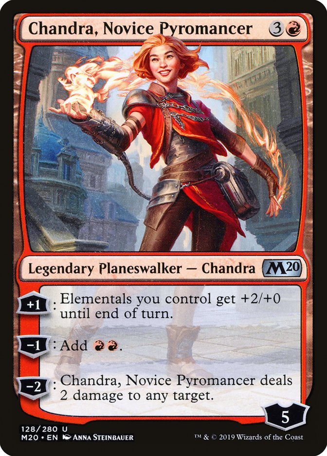 Chandra, Novice Pyromancer – Uncommon Magic: The Gathering card from Core Set 2020 (#128)