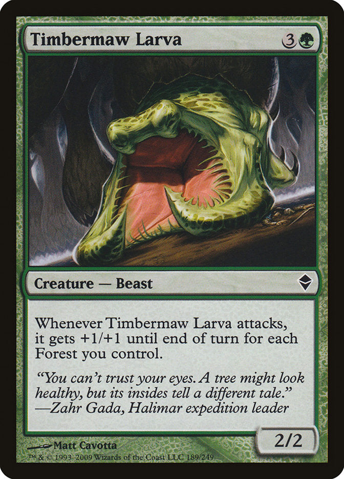 Timbermaw Larva – Common Magic: The Gathering card from Zendikar (#189)