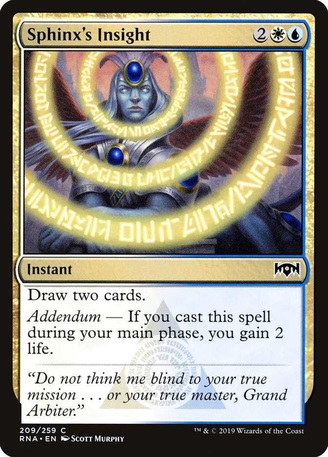 Sphinx's Insight – Common Magic: The Gathering card from Ravnica Allegiance (#209)