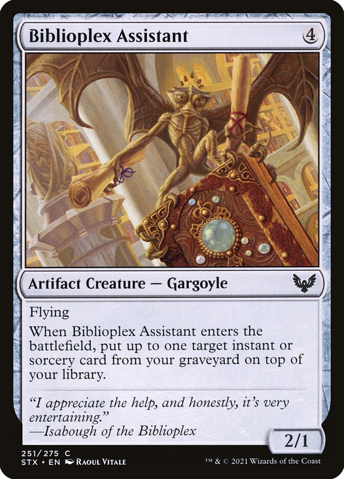 Biblioplex Assistant – Common Magic: The Gathering card from Strixhaven: School of Mages (#251)