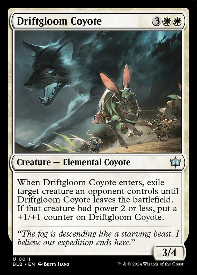 Driftgloom Coyote – Uncommon Magic: The Gathering card from Bloomburrow (#11)
