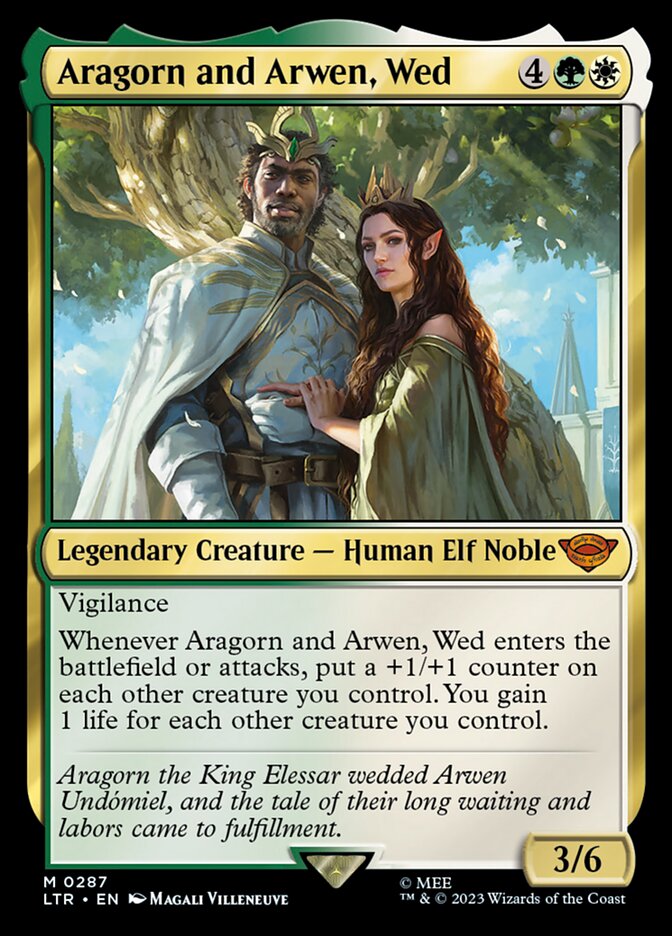 Aragorn and Arwen, Wed – Mythic Magic: The Gathering card from The Lord of the Rings: Tales of Middle-earth (#287)