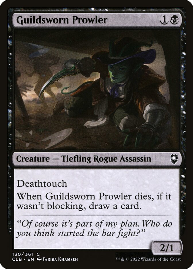 Guildsworn Prowler – Common Magic: The Gathering card from Commander Legends: Battle for Baldur's Gate (#130)
