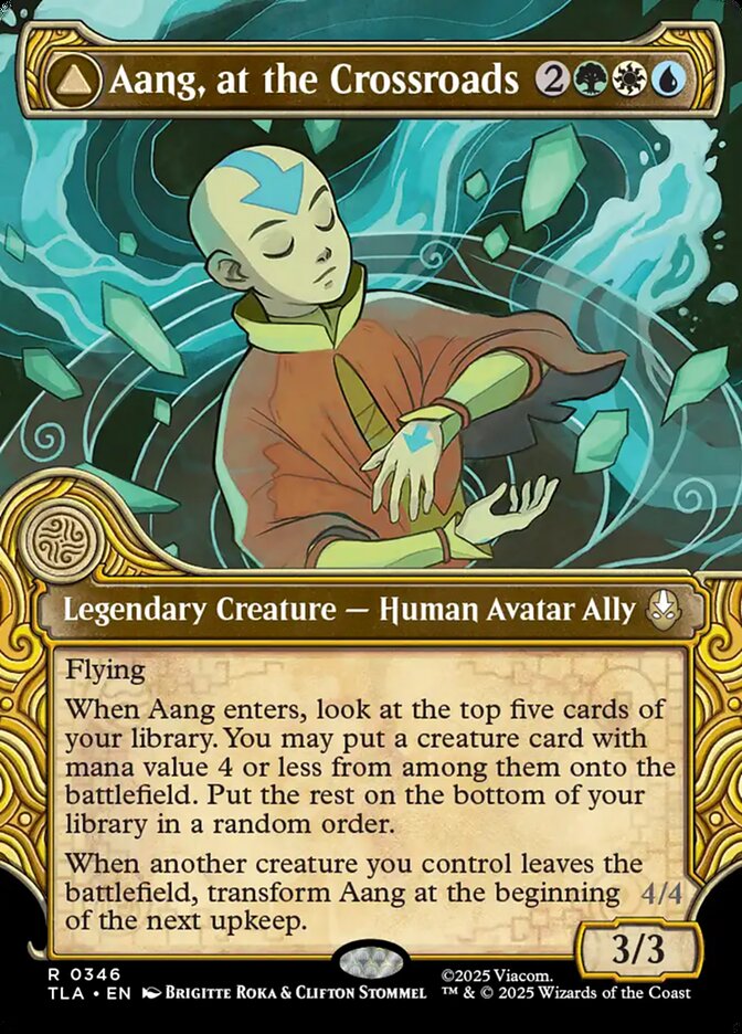 Aang, at the Crossroads // Aang, Destined Savior – Rare Magic: The Gathering card from Avatar: The Last Airbender (#346)