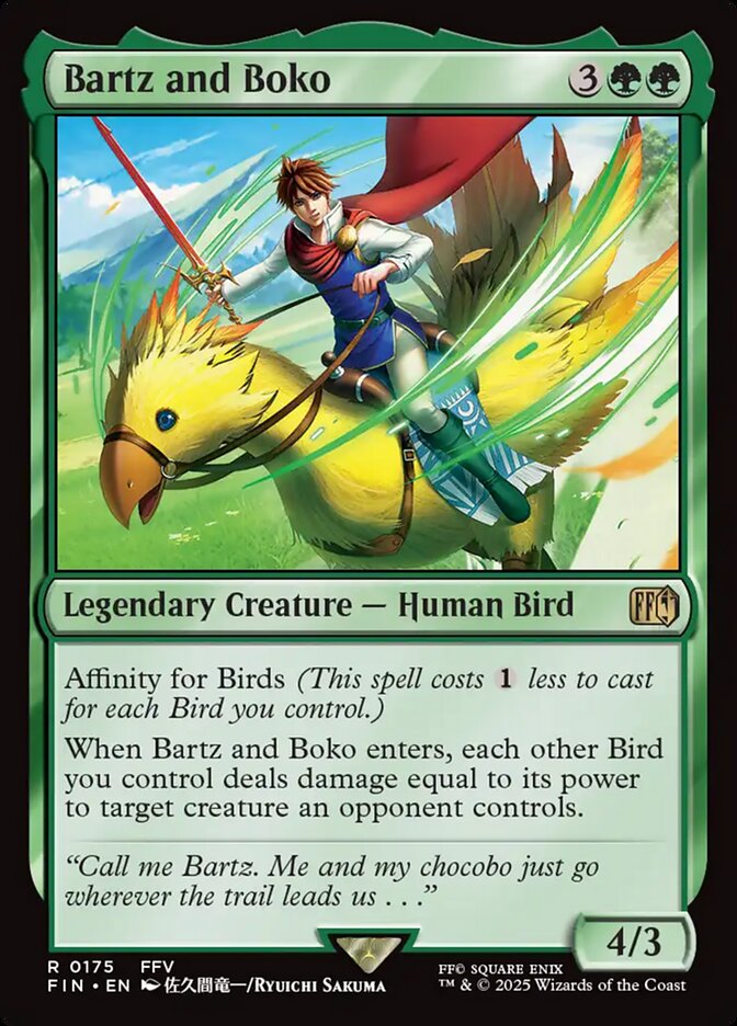 Bartz and Boko – Rare Magic: The Gathering card from Final Fantasy (#175)