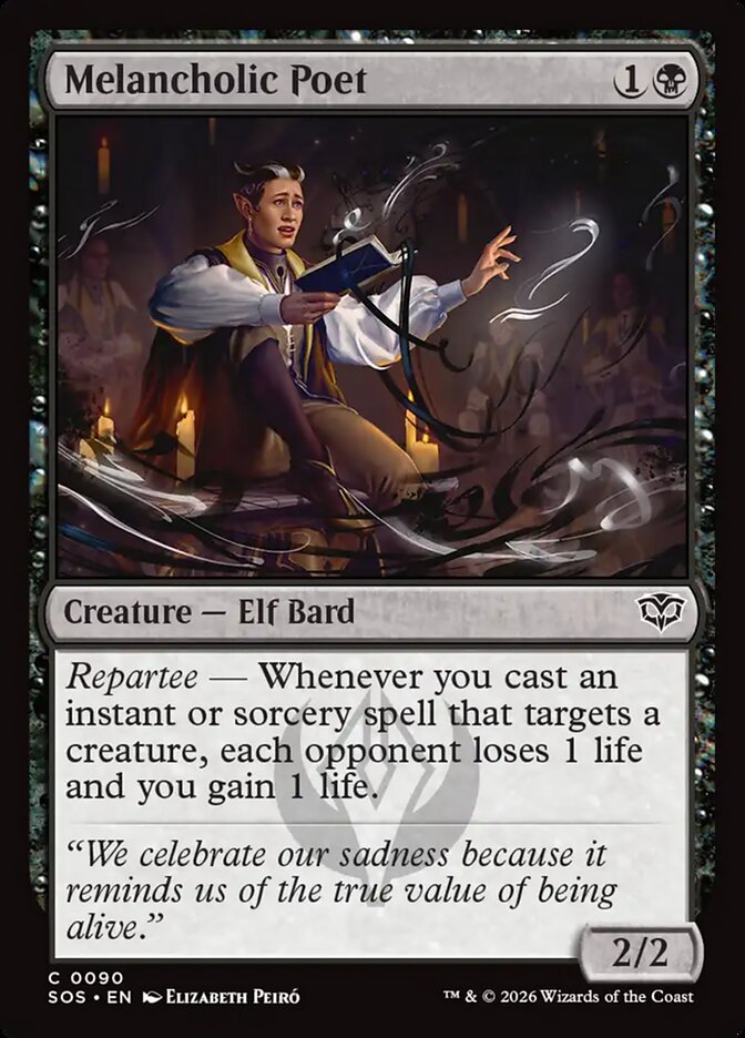 Melancholic Poet – Common Magic: The Gathering card from Secrets of Strixhaven (#90)