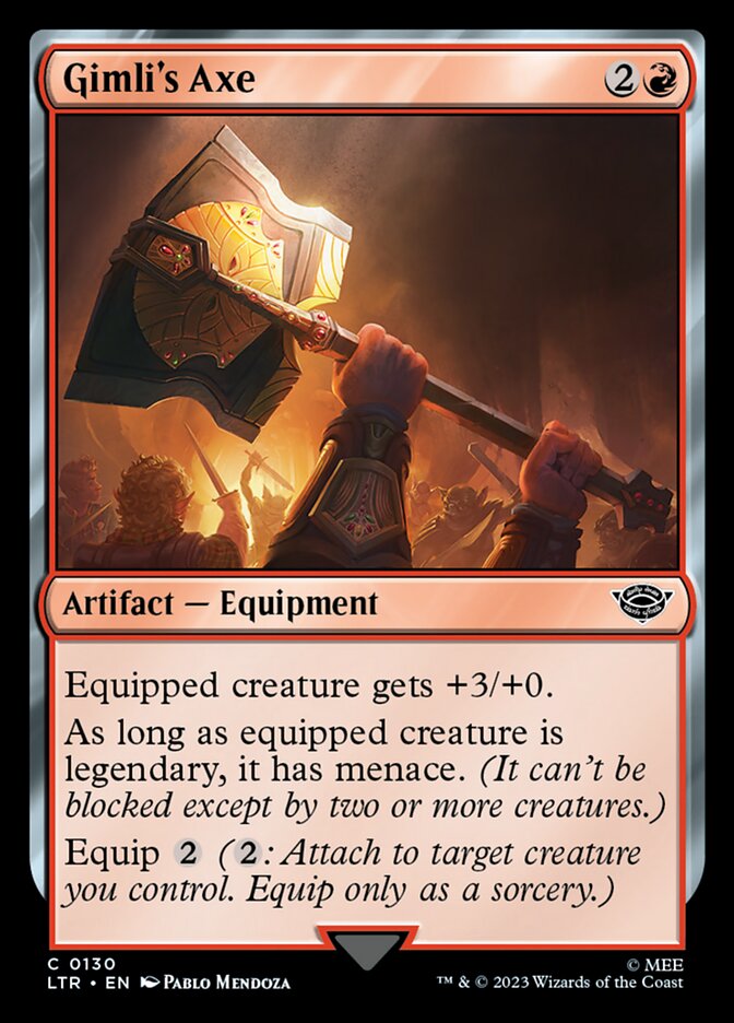 Gimli's Axe – Common Magic: The Gathering card from The Lord of the Rings: Tales of Middle-earth (#130)