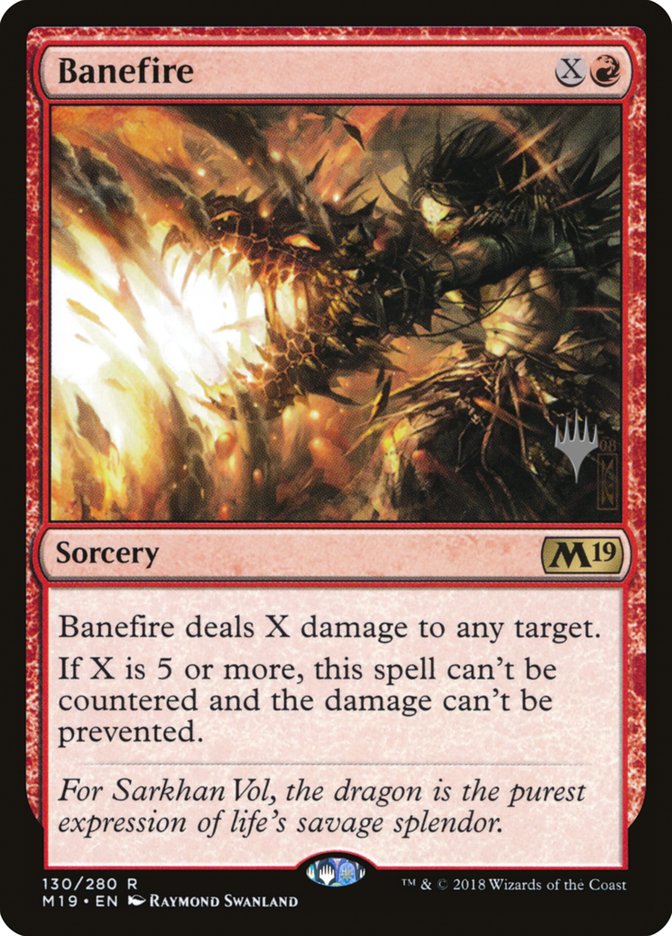 Banefire – Rare Magic: The Gathering card from Core Set 2019 Promos (#130p)