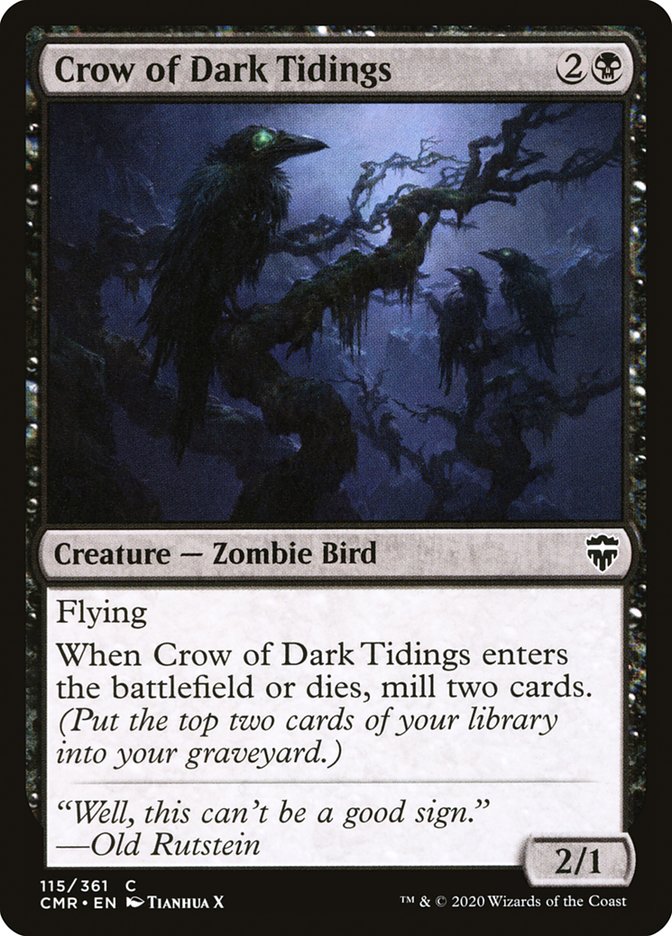 Crow of Dark Tidings – Common Magic: The Gathering card from Commander Legends (#115)