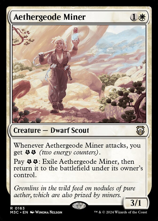 Aethergeode Miner – Rare Magic: The Gathering card from Modern Horizons 3 Commander (#163)