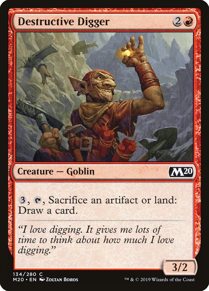 Destructive Digger – Common Magic: The Gathering card from Core Set 2020 (#134)