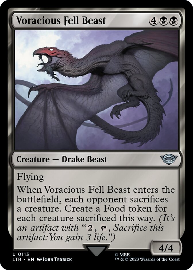 Voracious Fell Beast – Uncommon Magic: The Gathering card from The Lord of the Rings: Tales of Middle-earth (#113)