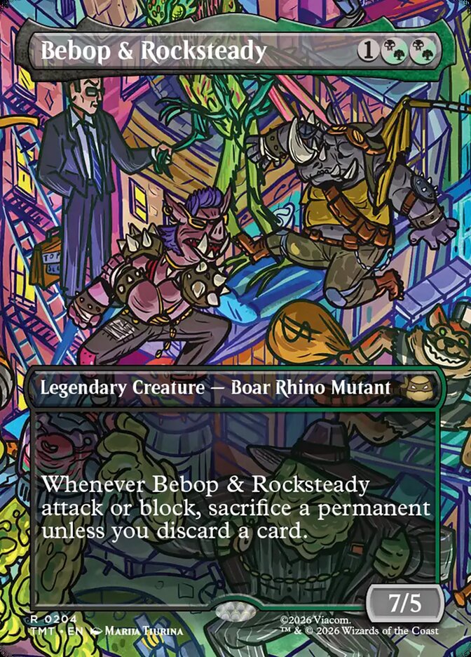 Bebop & Rocksteady – Rare Magic: The Gathering card from Teenage Mutant Ninja Turtles (#204)