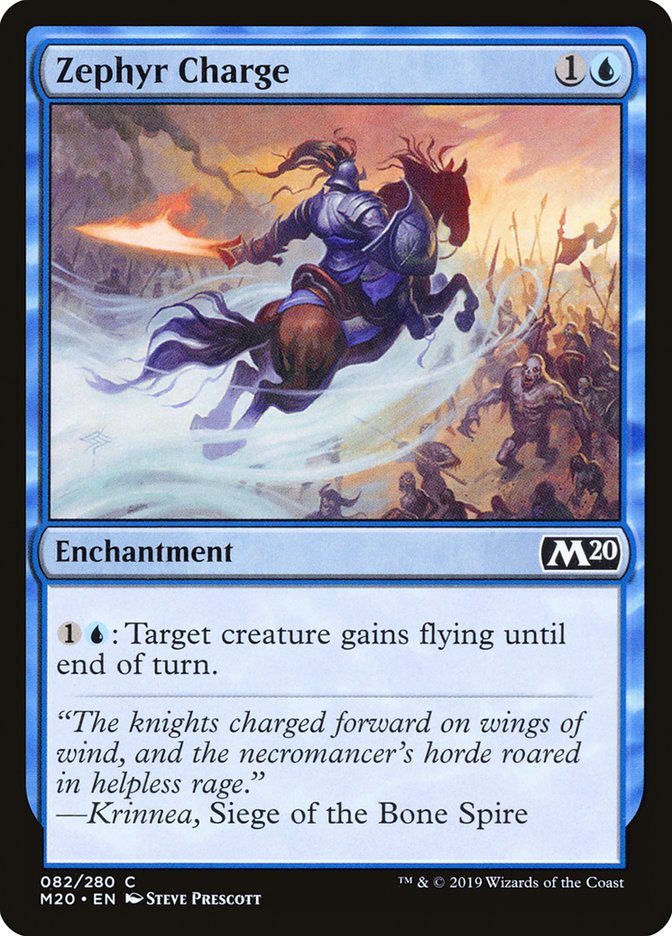 Zephyr Charge – Common Magic: The Gathering card from Core Set 2020 (#82)
