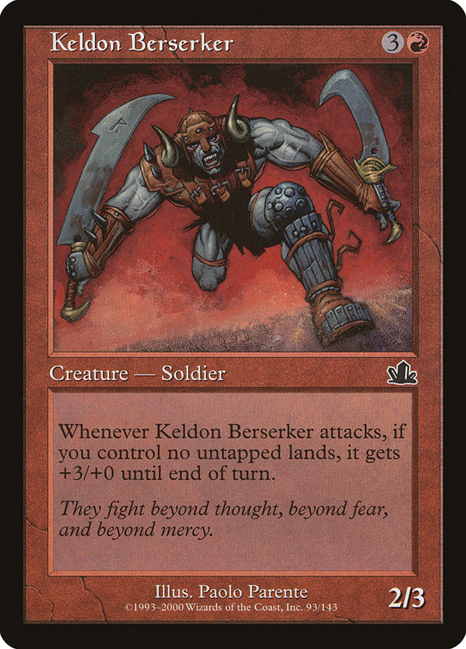 Keldon Berserker – Common Magic: The Gathering card from Prophecy (#93)