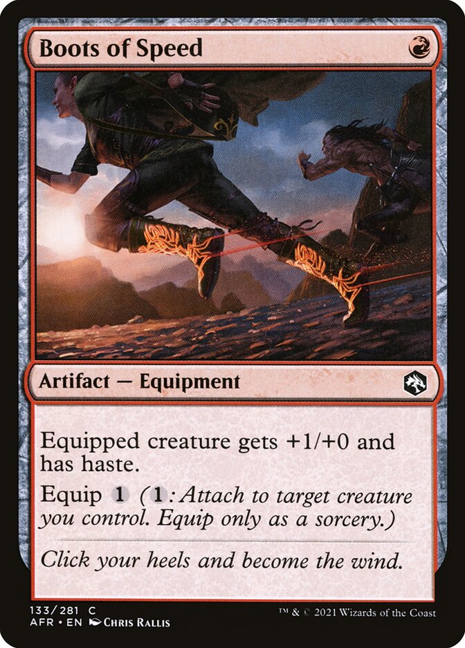 Boots of Speed – Common Magic: The Gathering card from Adventures in the Forgotten Realms (#133)