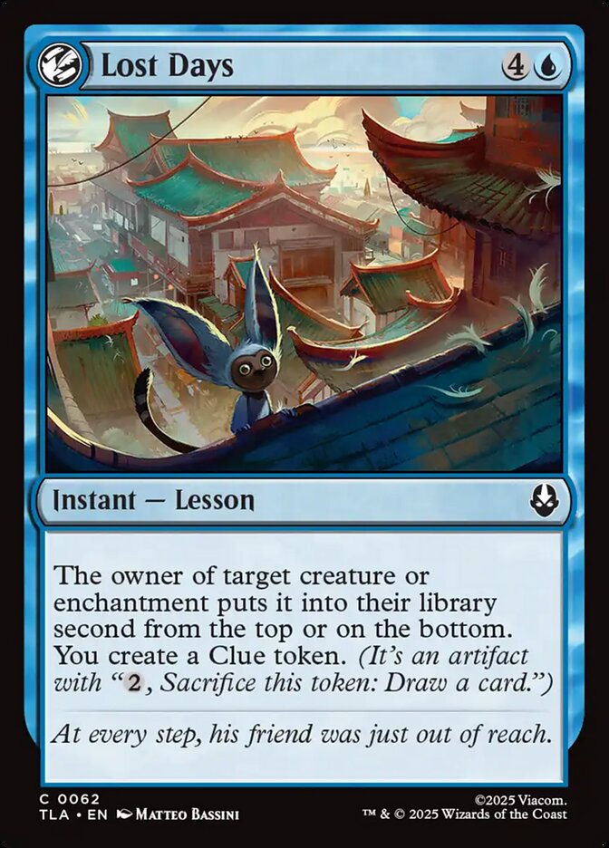 Lost Days – Common Magic: The Gathering card from Avatar: The Last Airbender (#62)