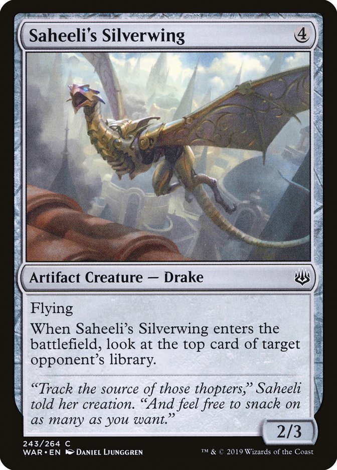 Saheeli's Silverwing – Common Magic: The Gathering card from War of the Spark (#243)
