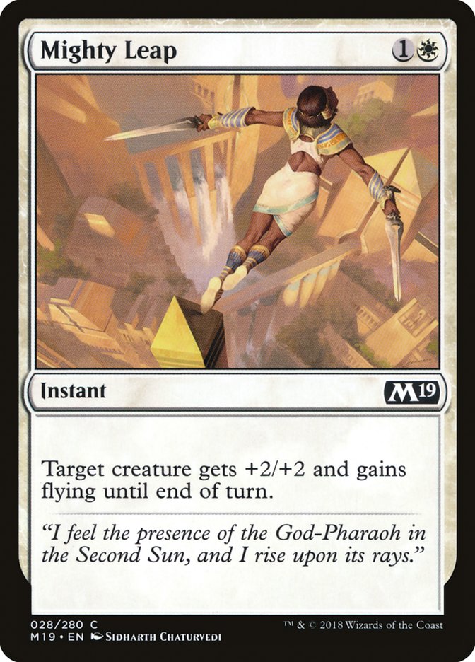 Mighty Leap – Common Magic: The Gathering card from Core Set 2019 (#28)