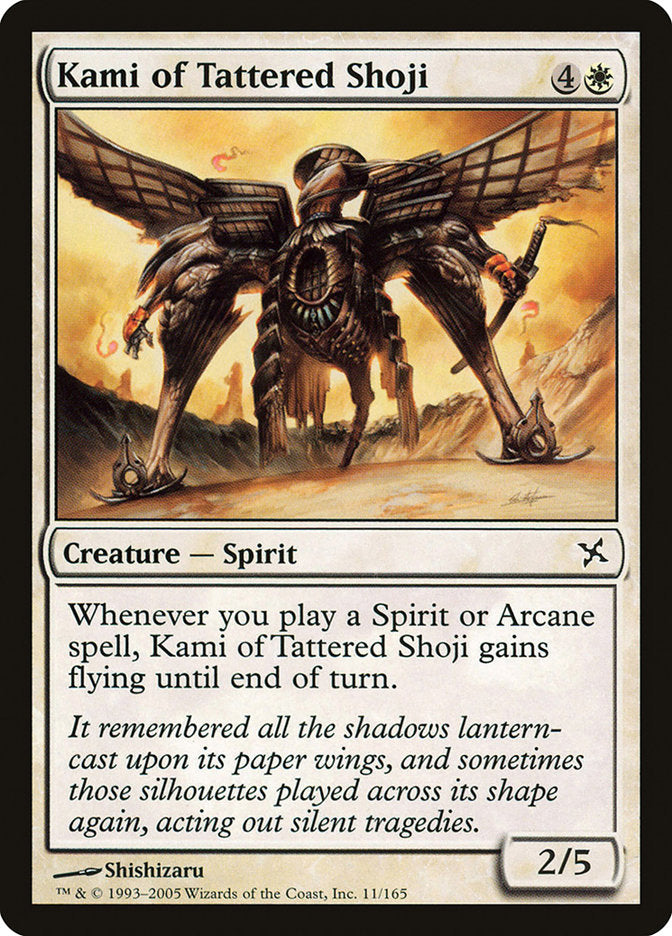 Kami of Tattered Shoji – Common Magic: The Gathering card from Betrayers of Kamigawa (#11)