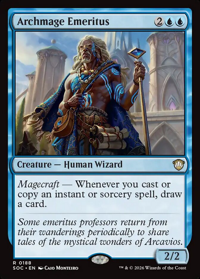 Archmage Emeritus – Rare Magic: The Gathering card from Secrets of Strixhaven Commander (#188)