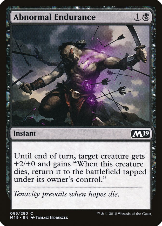 Abnormal Endurance – Common Magic: The Gathering card from Core Set 2019 (#85)