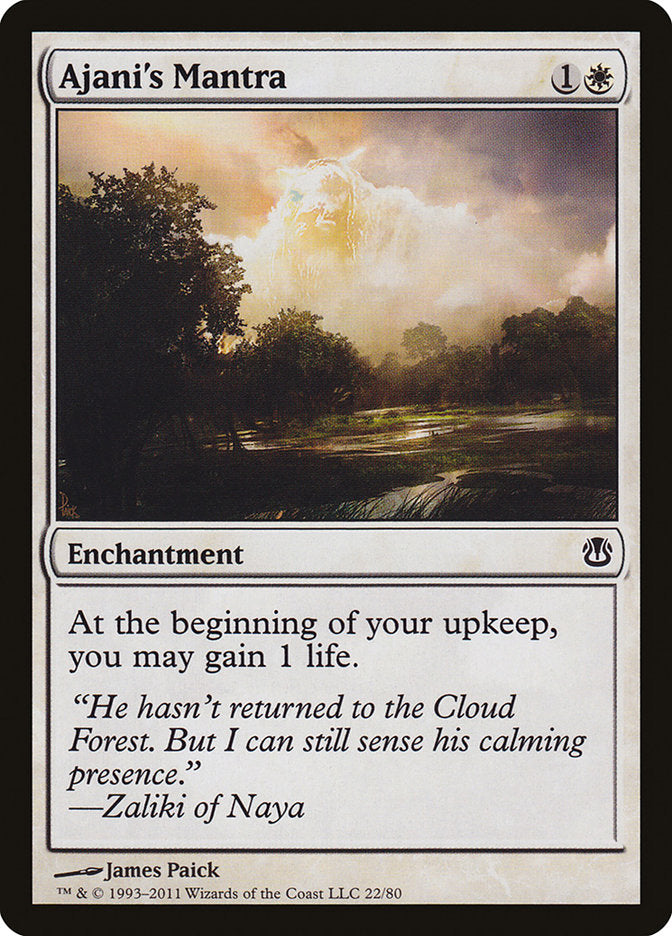 Ajani's Mantra – Common Magic: The Gathering card from Duel Decks: Ajani vs. Nicol Bolas (#22)