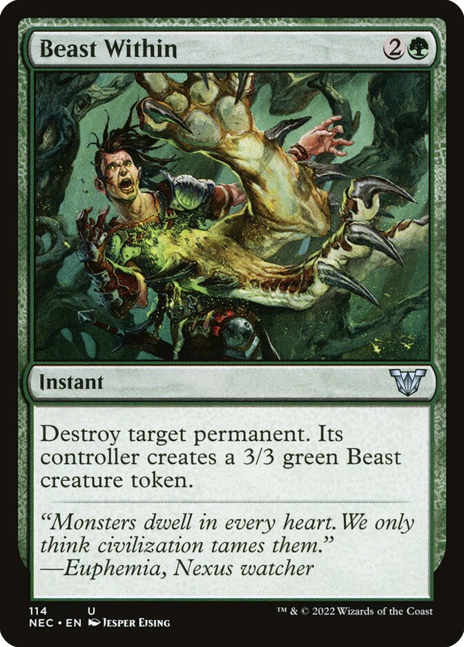 Beast Within – Uncommon Magic: The Gathering card from Neon Dynasty Commander (#114)