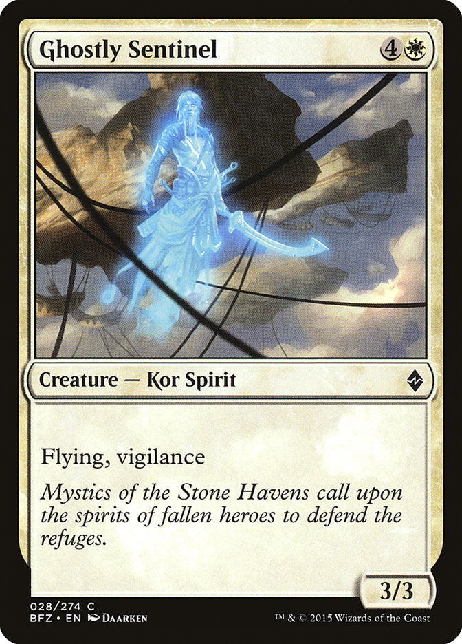 Ghostly Sentinel – Common Magic: The Gathering card from Battle for Zendikar (#28)