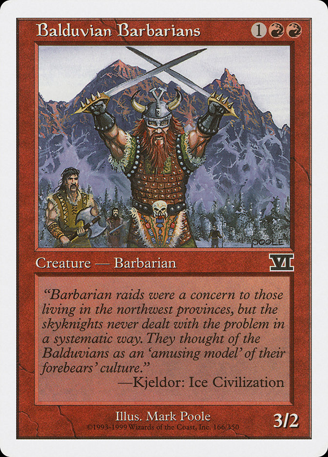 Balduvian Barbarians – Common Magic: The Gathering card from Classic Sixth Edition (#166)