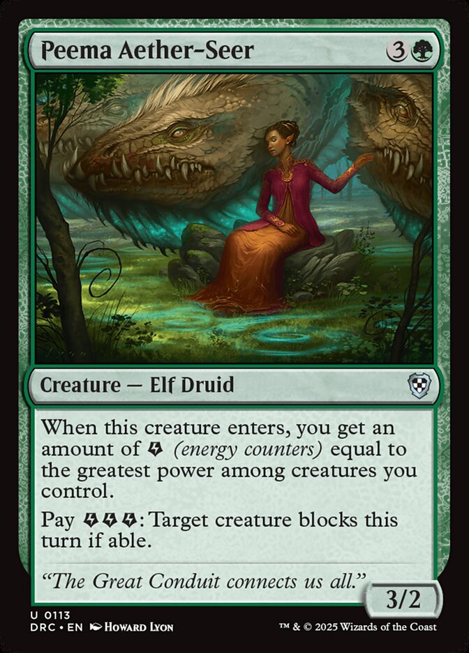 Peema Aether-Seer – Uncommon Magic: The Gathering card from Aetherdrift Commander (#113)