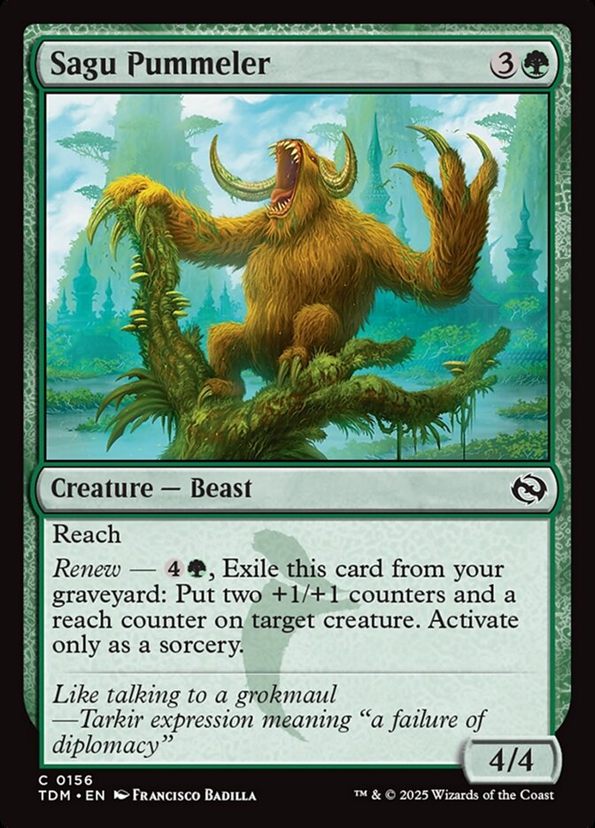 Sagu Pummeler – Common Magic: The Gathering card from Tarkir: Dragonstorm (#156)