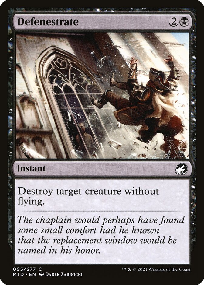 Defenestrate – Common Magic: The Gathering card from Innistrad: Midnight Hunt (#95)
