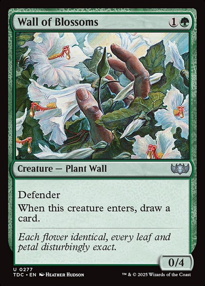Wall of Blossoms – Uncommon Magic: The Gathering card from Tarkir: Dragonstorm Commander (#277)